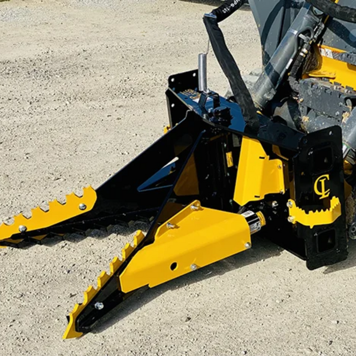 CHALLENGER® Skid Steer Tree and Post Puller. 38" Opening Easily Grasps Large Objects. AR400 Steel Jaws. | CL Fabrication