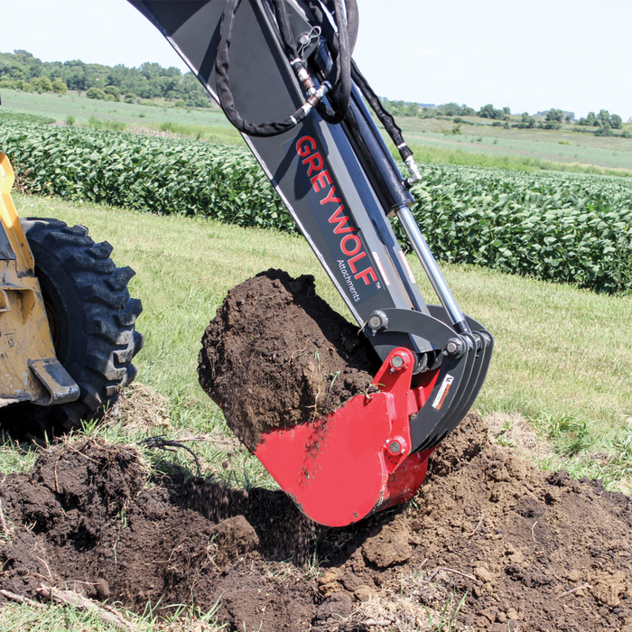 Skid Steer Backhoe Attachment, Ideal for Skid Steers or Skid Loaders with Standard Universal Quick Attachment | GreyWolf™ Attachments