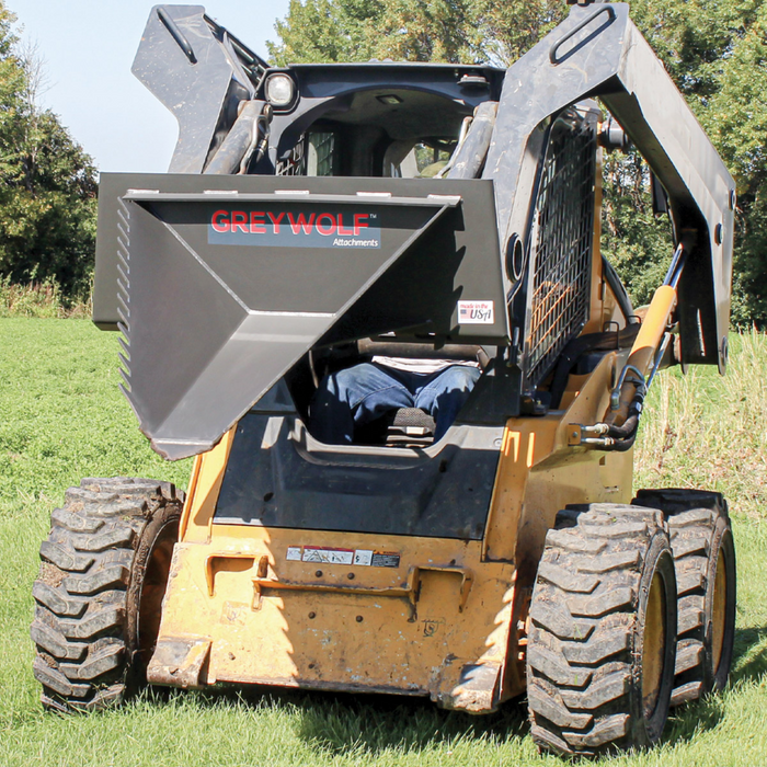 Skid Steer Stump Bucket, Ideal for Skid Steers or Skid Loaders with Standard Universal Quick Attachment | GreyWolf™ Attachments