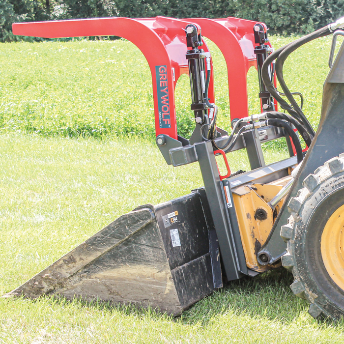 Skid Steer Double Quick Attach Grapple Ideal for Skid Steers or Skid Loaders with Standard Universal Quick Attachment | GreyWolf™ Attachments