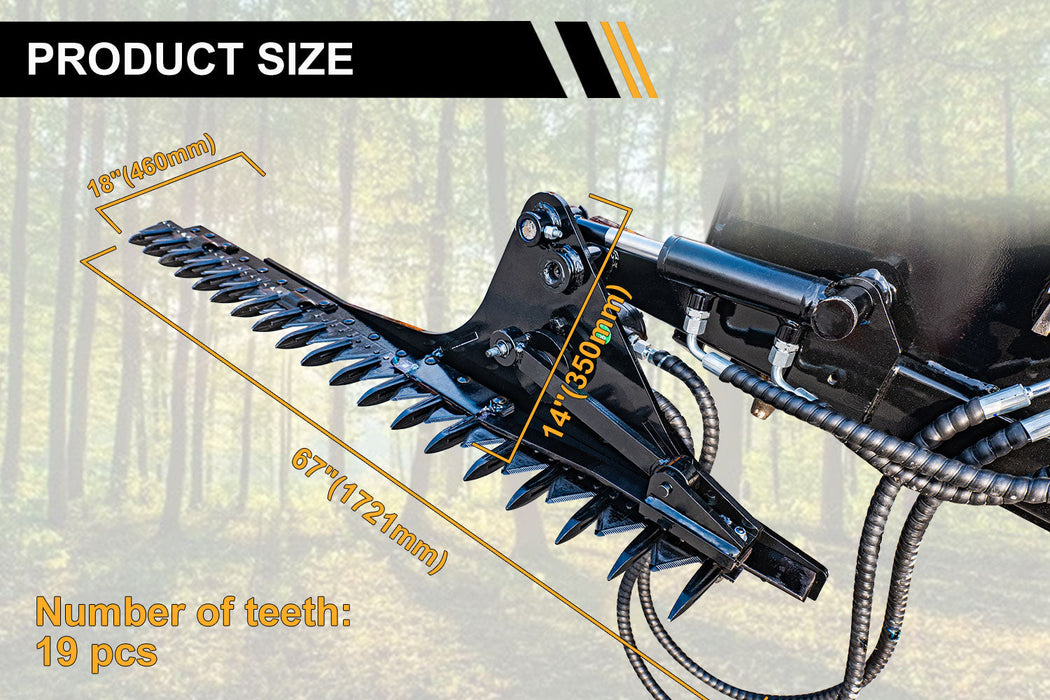 MMS 59" Hedge Mowers Trimmer Attachments for Skid Steer, Grass Cutting Machine | MMS