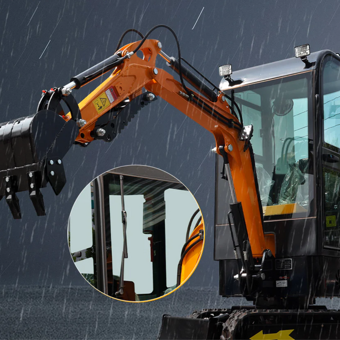 MS10H 13.5 HP,1-ton Mini Excavator with cab, Gasoline, With Thumb Clip | MMS