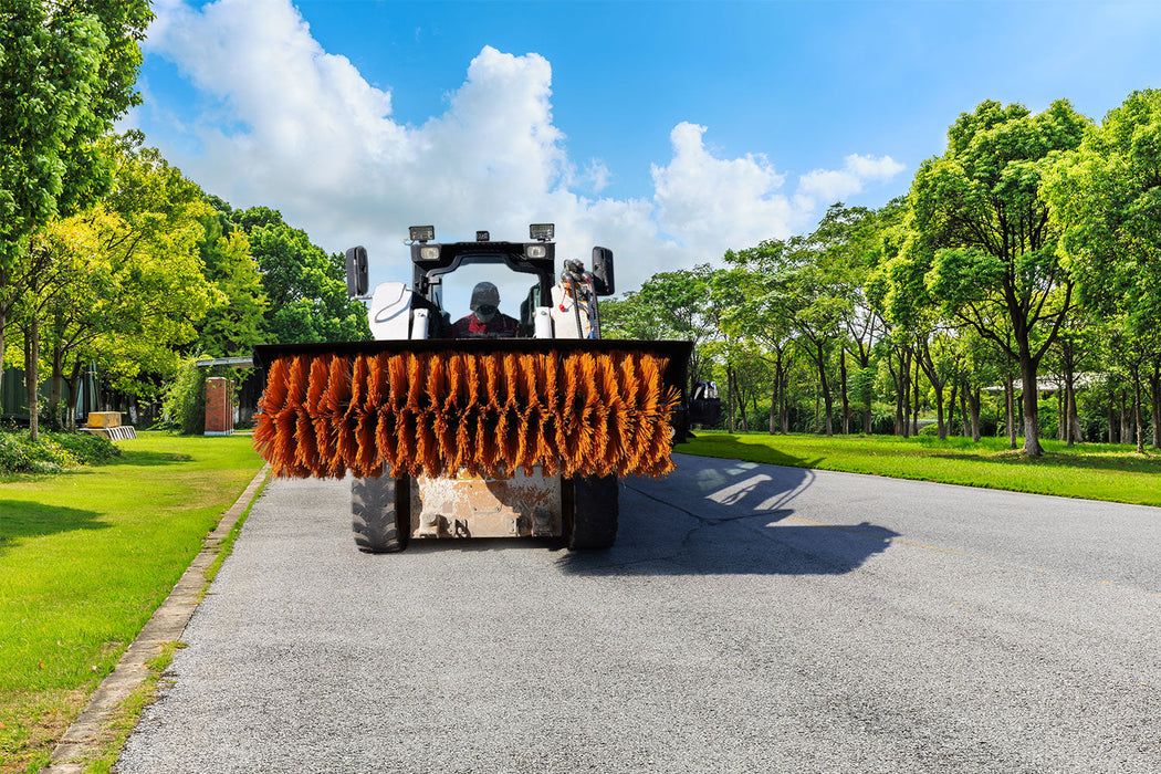 MMS 61" Broom Brush Sweeper Attachment, 30-50r/min, for Skid Steer Loader | MMS