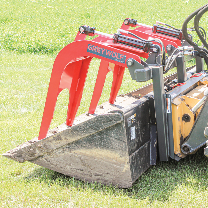 Skid Steer Double Quick Attach Grapple Ideal for Skid Steers or Skid Loaders with Standard Universal Quick Attachment | GreyWolf™ Attachments