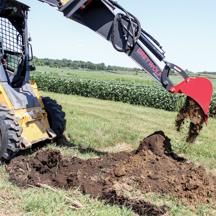 Skid Steer Backhoe Attachment, Ideal for Skid Steers or Skid Loaders with Standard Universal Quick Attachment | GreyWolf™ Attachments