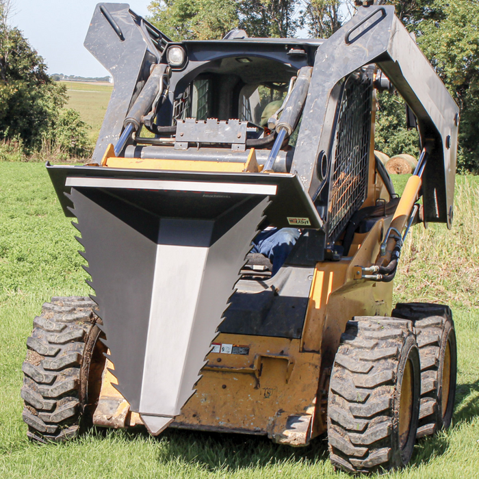 Skid Steer Stump Bucket, Ideal for Skid Steers or Skid Loaders with Standard Universal Quick Attachment | GreyWolf™ Attachments