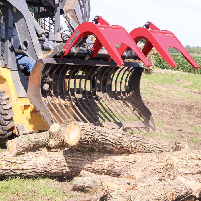 Skid Steer Double Quick Attach Grapple Ideal for Skid Steers or Skid Loaders with Standard Universal Quick Attachment | GreyWolf™ Attachments