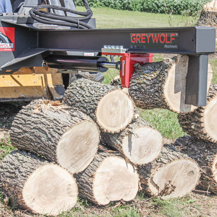 Skid Steer 24 Ton Log Splitter Attachment, Ideal for Skid Steers or Skid Loaders with Standard Universal Quick Attachment | GreyWolf™ Attachments