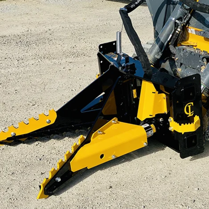 CHALLENGER®  Skid Steer Tree and Post Puller. 38" Opening Easily Grasps Large Objects. AR400 Steel Jaws. | CL Fabrication