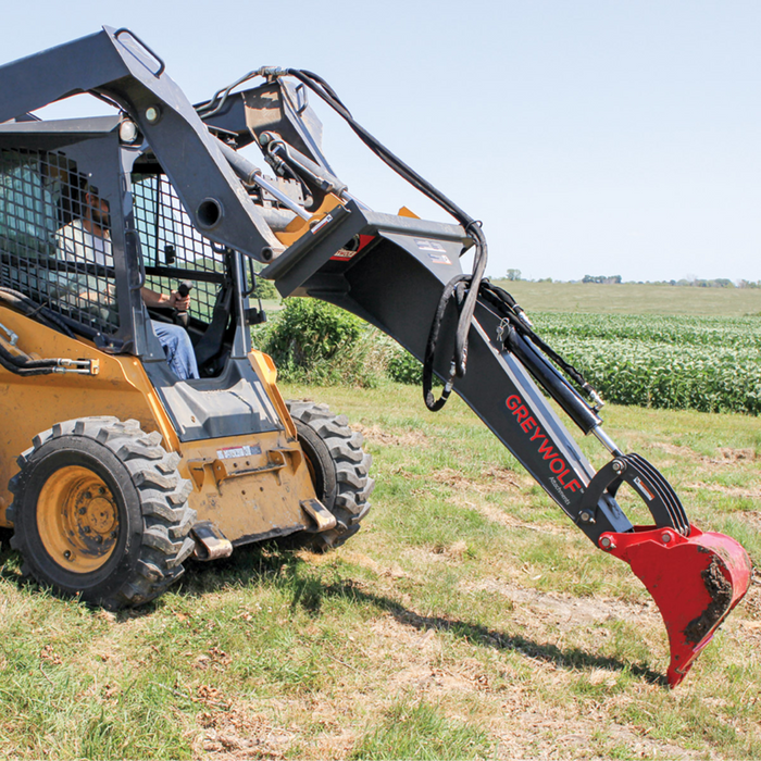 Skid Steer Backhoe Attachment, Ideal for Skid Steers or Skid Loaders with Standard Universal Quick Attachment | GreyWolf™ Attachments