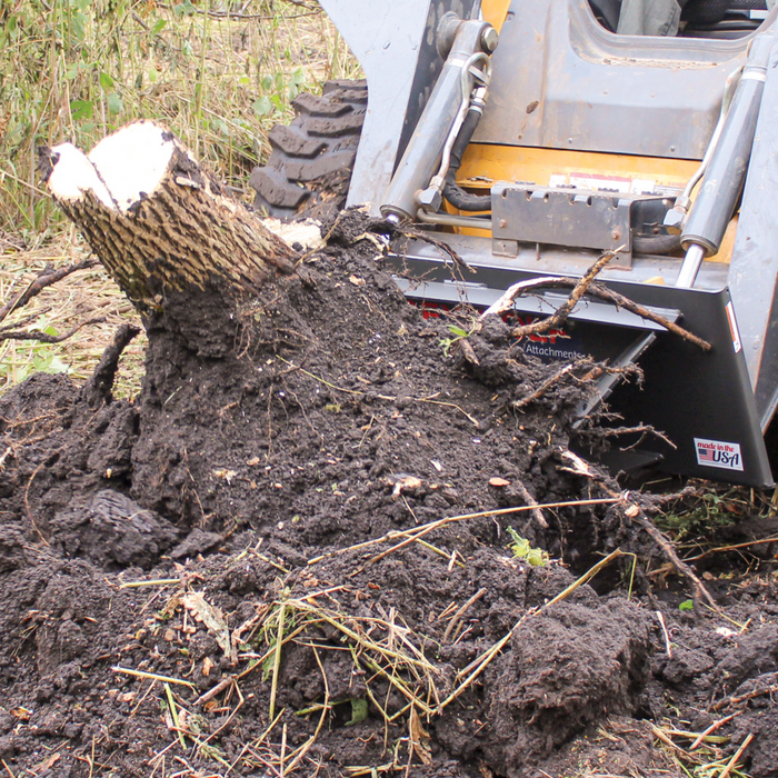 Skid Steer Stump Bucket, Ideal for Skid Steers or Skid Loaders with Standard Universal Quick Attachment | GreyWolf™ Attachments