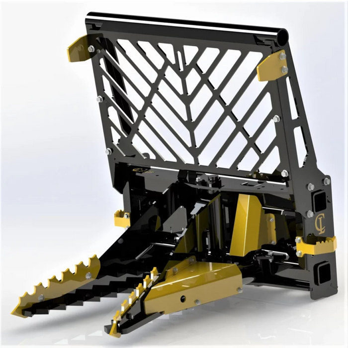 CHALLENGER®  Skid Steer Tree and Post Puller. 38" Opening Easily Grasps Large Objects. AR400 Steel Jaws. | CL Fabrication