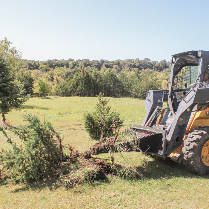 Skid Steer Stump Bucket, Ideal for Skid Steers or Skid Loaders with Standard Universal Quick Attachment | GreyWolf™ Attachments