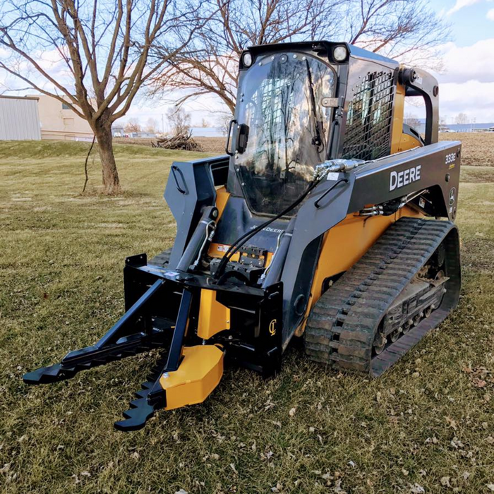 CHALLENGER®  Skid Steer Tree and Post Puller. 38" Opening Easily Grasps Large Objects. AR400 Steel Jaws. | CL Fabrication