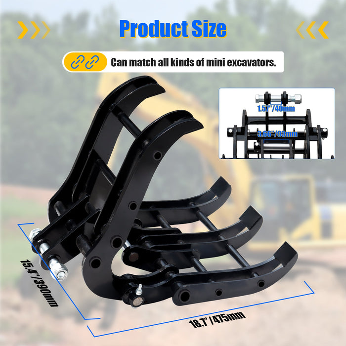 MMS Grabber attachment for Garden Forestry Orchard Machinery Excavator Accessories | MMS