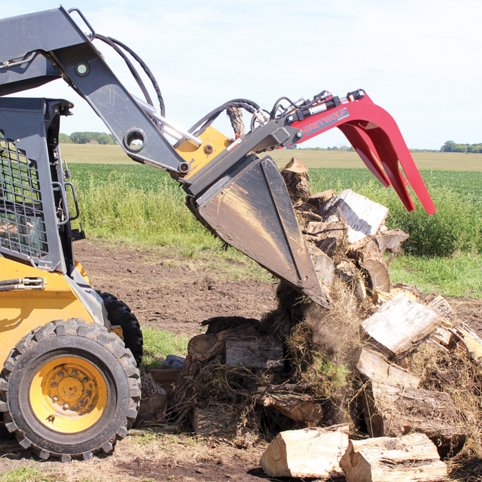 Skid Steer Double Quick Attach Grapple Ideal for Skid Steers or Skid Loaders with Standard Universal Quick Attachment | GreyWolf™ Attachments