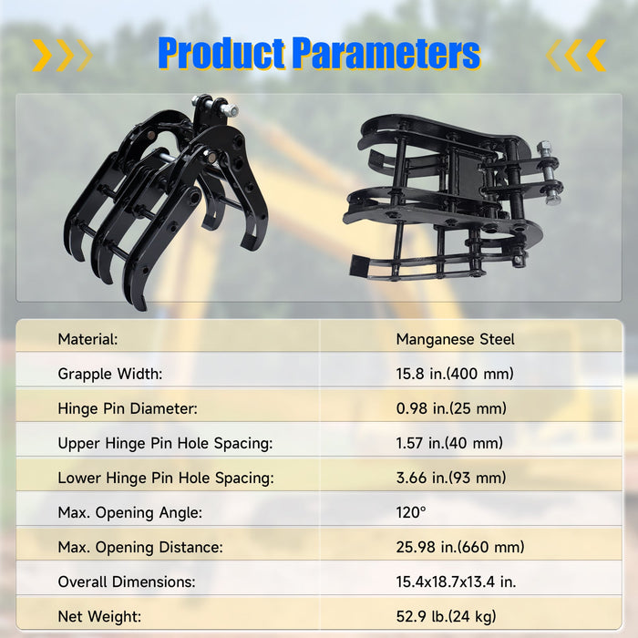 MMS Grabber attachment for Garden Forestry Orchard Machinery Excavator Accessories | MMS