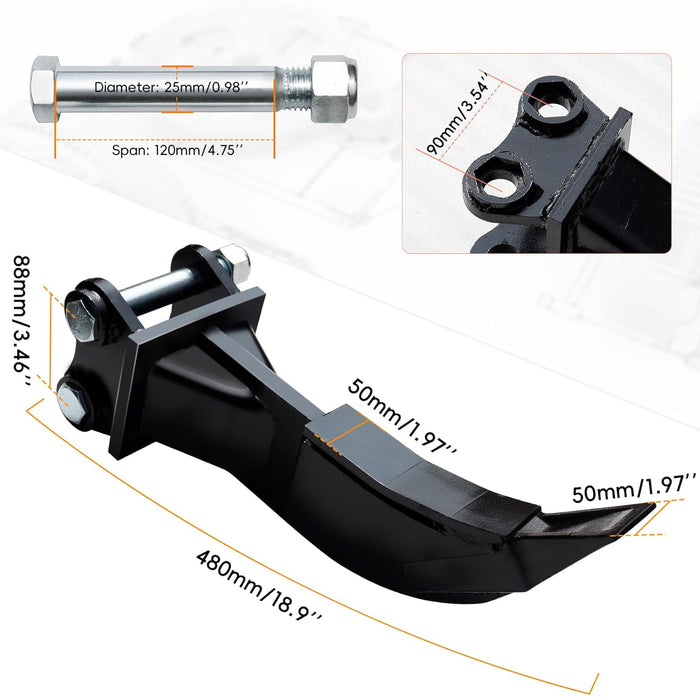 MMS Accessories Ripper, Single Hook Backhoe, Attachment for Mini Excavator Digger | MMS