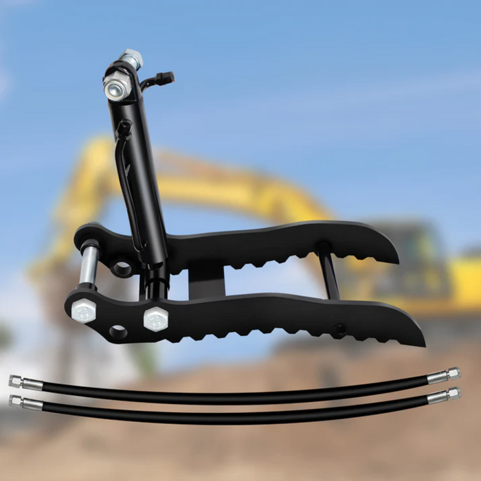 MMS Hydraulic Thumb Clip For Mini Excavators Attachments Metal Grab Clip Thumb with 2 Hydraulic Cylinder for Small Digger up to 2 tons | MMS