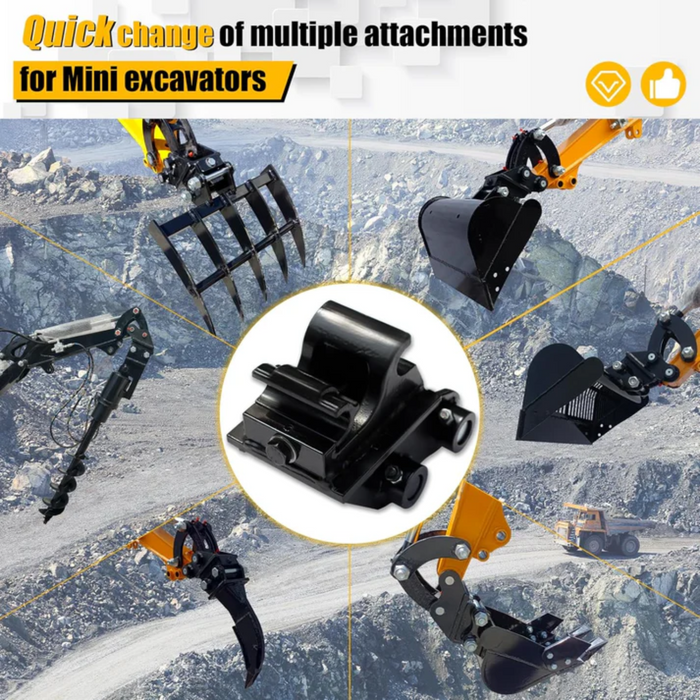 MMS Mechanical Quick Hitch Attachment Coupler for Mini Excavator Digger | MMS