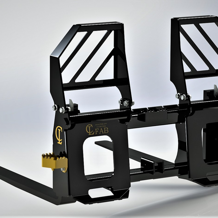 EZ-PALLET FORKS For Skid Steer and Tractor Loaders. Patented Single Piece Frame Brackets with 45″, 60″, 72″ or 84″ carriage widths | CL Fabrication