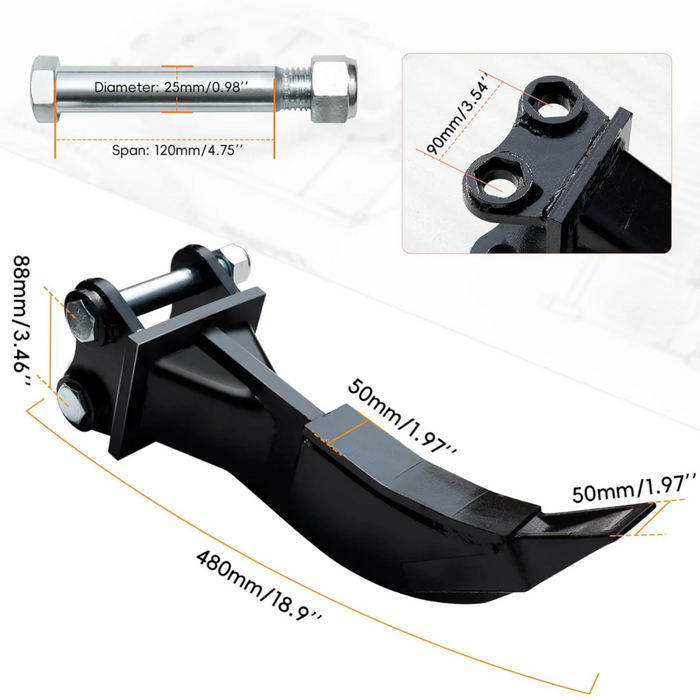 MMS Ripper, Single Hook Backhoe, Attachment for Mini Excavator Digger | MMS