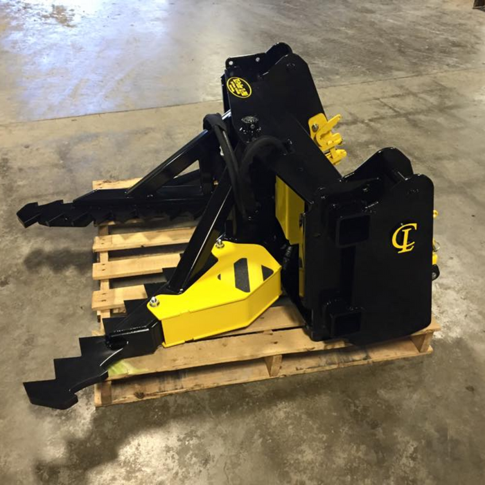 CHALLENGER®  Skid Steer Tree and Post Puller. 38" Opening Easily Grasps Large Objects. AR400 Steel Jaws. | CL Fabrication