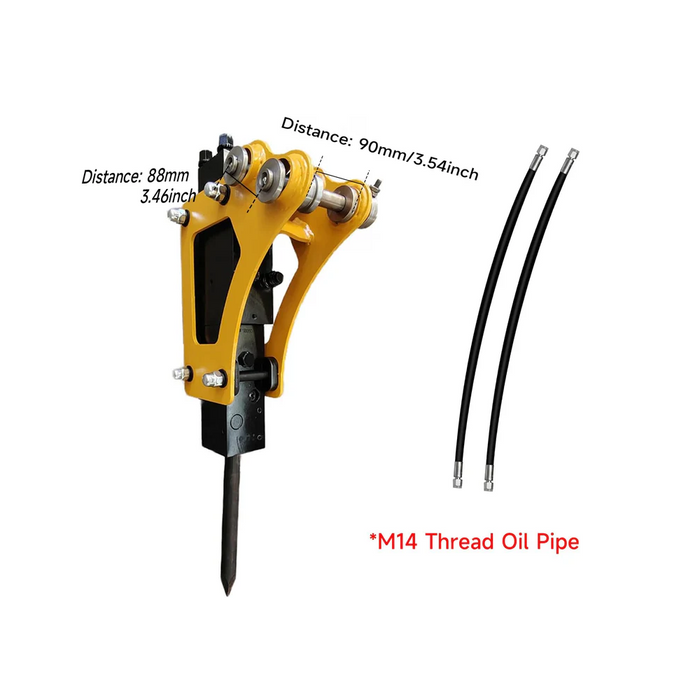 MMS Hammer Breaker, Hydraulic Concrete Breaking, Rock Chiseling, Powerful Drilling Tool for 0.8-1 Ton Mini Excavator | MMS