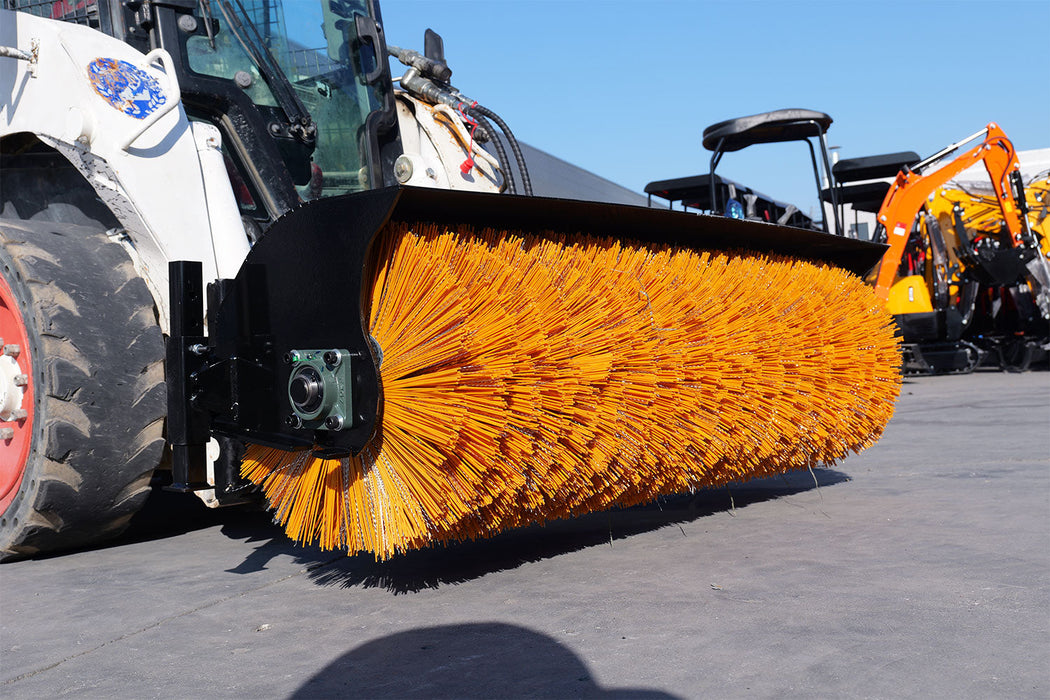 MMS 61" Broom Brush Sweeper Attachment, 30-50r/min, for Skid Steer Loader | MMS