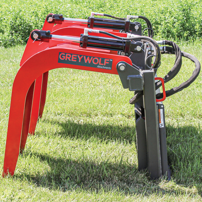 Skid Steer Double Quick Attach Grapple Ideal for Skid Steers or Skid Loaders with Standard Universal Quick Attachment | GreyWolf™ Attachments