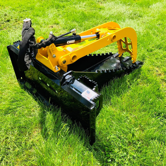 Stump Bucket for Skid Steer and Compact Tractor Loaders With Replaceable Excavator Teeth | CL Fabrication