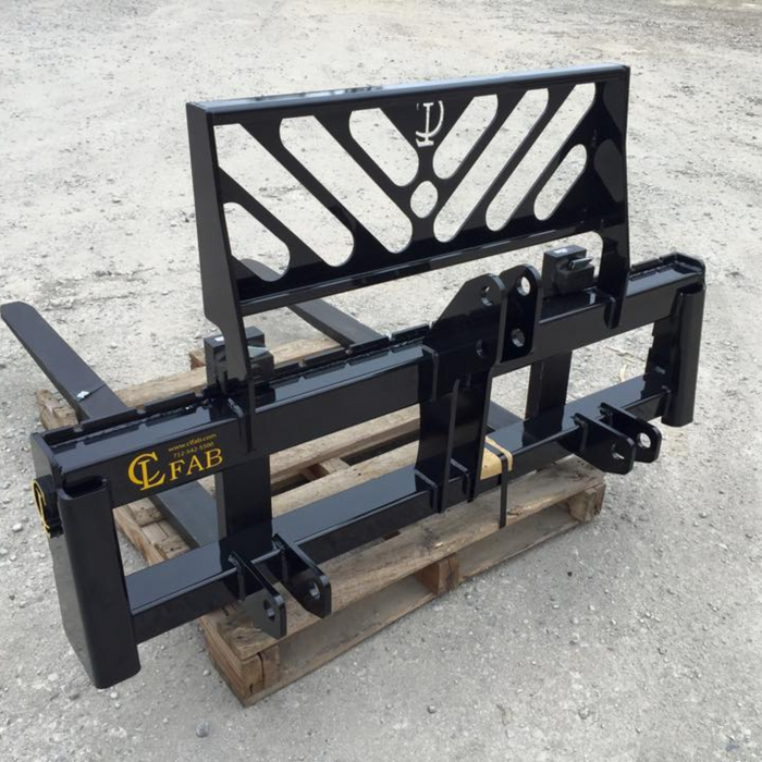 EZ-PALLET FORKS For Skid Steer and Tractor Loaders. Patented Single Piece Frame Brackets with 45″, 60″, 72″ or 84″ carriage widths | CL Fabrication