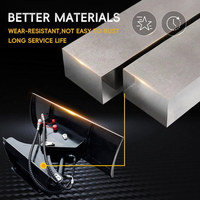MMS Hydraulic Skid Steer Snow Plow, 30° Left & Right for MMS Skid Steer Loader | MMS