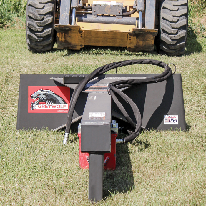 Skid Steer 24 Ton Log Splitter Attachment, Ideal for Skid Steers or Skid Loaders with Standard Universal Quick Attachment | GreyWolf™ Attachments