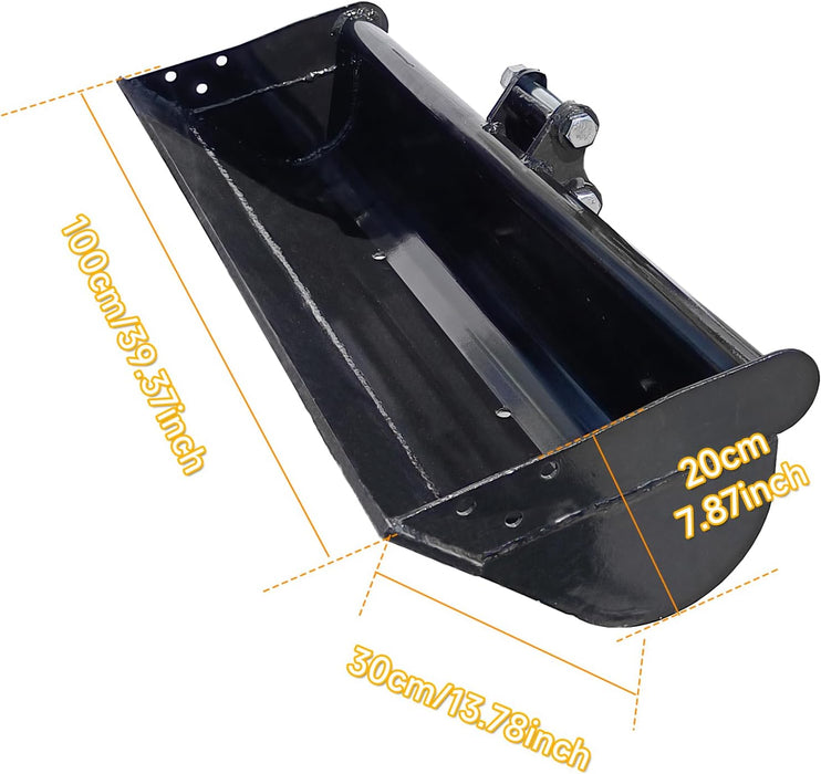 MMS Flat Bucket 500/600/800/1000mm Toothless Excavator Buckets Attachment for Mini Excavator Digger | MMS