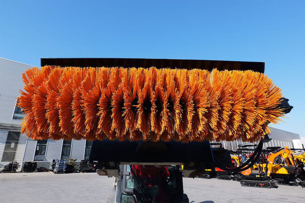 MMS 61" Broom Brush Sweeper Attachment, 30-50r/min, for Skid Steer Loader | MMS