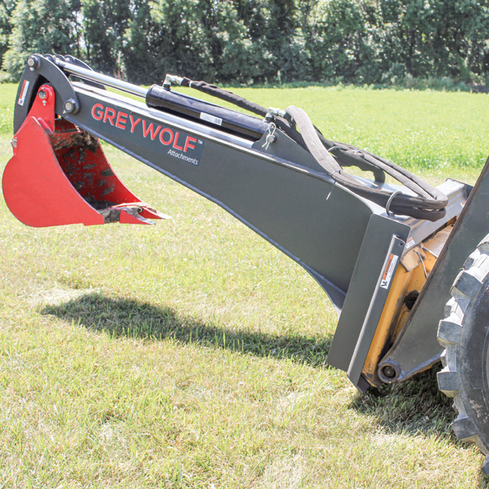 Skid Steer Backhoe Attachment, Ideal for Skid Steers or Skid Loaders with Standard Universal Quick Attachment | GreyWolf™ Attachments