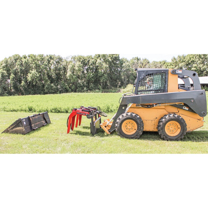 Skid Steer Double Quick Attach Grapple Ideal for Skid Steers or Skid Loaders with Standard Universal Quick Attachment | GreyWolf™ Attachments