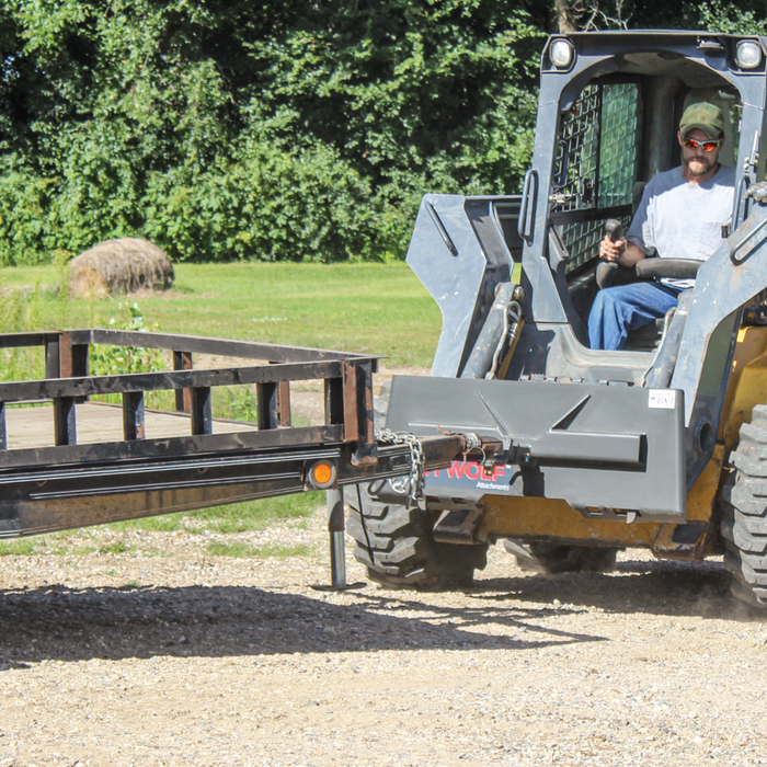 Skid Steer 2" Receiver Hitch Plate Attachment, Ideal for Skid Steers or Skid Loaders with Standard Universal Quick Attachment | GreyWolf™ Attachments