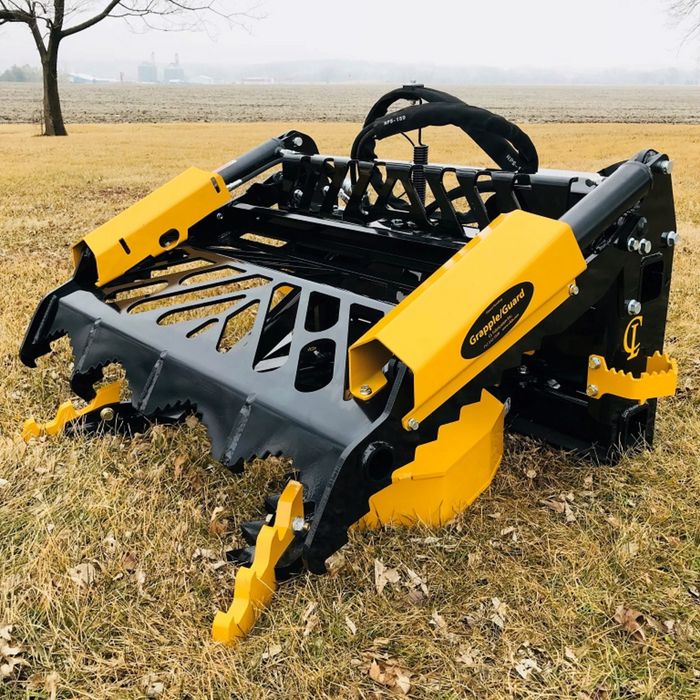 EZ PULLER GRAPPLE CAB GUARD FOR SKID STEER AND COMPACT TRACK LOADER Combination Hydraulic Grapple and Cab Guard