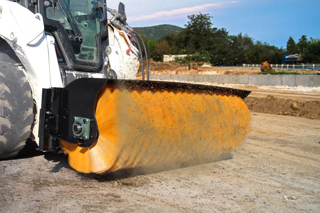 MMS 61" Broom Brush Sweeper Attachment, 30-50r/min, for Skid Steer Loader | MMS