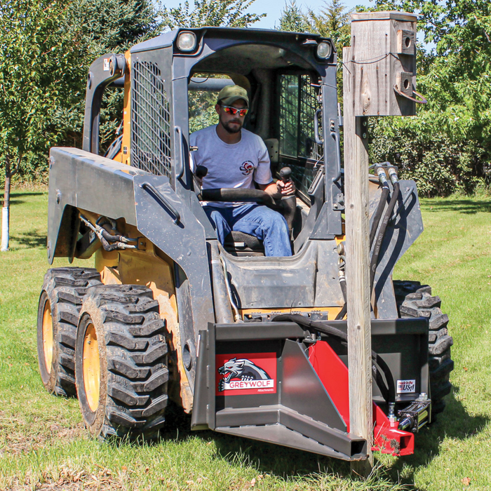 Skid Steer Tree Puller Attachment, Ideal for Skid Steers or Skid Loaders with Standard Universal Quick Attachment | GreyWolf™ Attachments