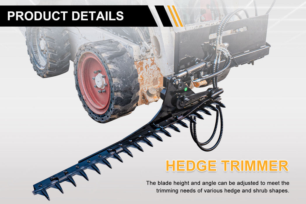 MMS 59" Hedge Mowers Trimmer Attachments for Skid Steer, Grass Cutting Machine | MMS