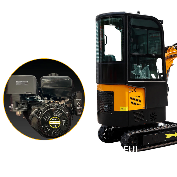 MS10H 13.5 HP,1-ton Mini Excavator with cab, Gasoline, With Thumb Clip | MMS