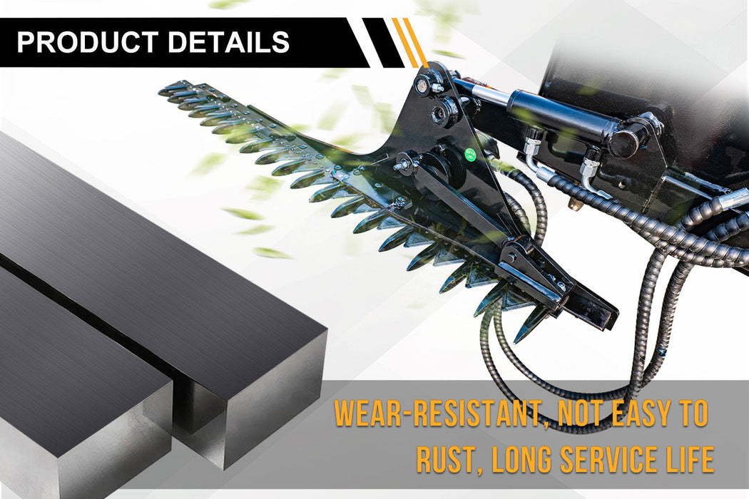 MMS 59" Hedge Mowers Trimmer Attachments for Skid Steer, Grass Cutting Machine | MMS