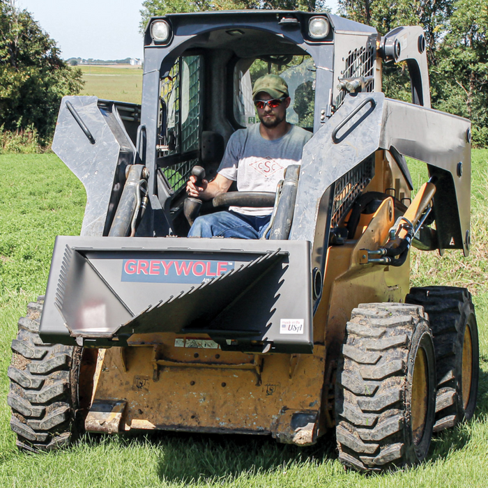 Skid Steer Stump Bucket, Ideal for Skid Steers or Skid Loaders with Standard Universal Quick Attachment | GreyWolf™ Attachments