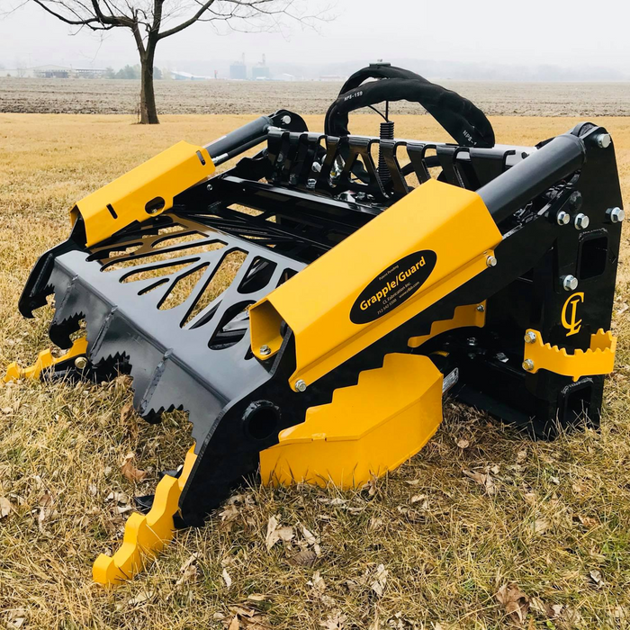 CHALLENGER®  Skid Steer Tree and Post Puller. 38" Opening Easily Grasps Large Objects. AR400 Steel Jaws. | CL Fabrication