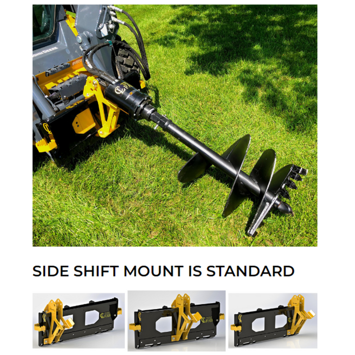 AUGER DRIVE for skid steer and Compact Track Loader, Compact High Torque Planetary Gearbox with Eaton Motor, Available 6" to 36", HEX DRIVE WITH SKID STEER MOUNT| CL Fabrication