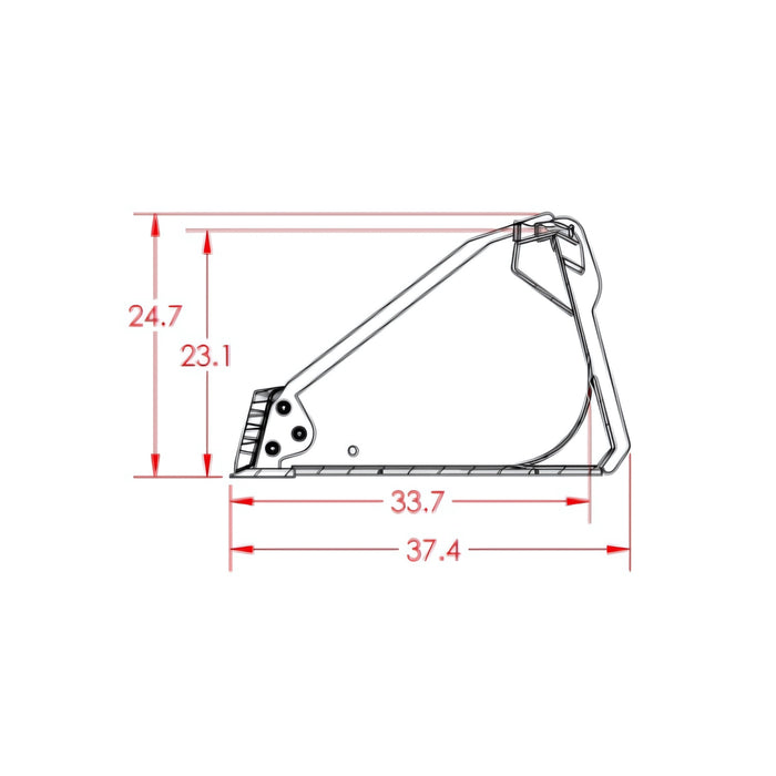 84" with Bolt-on Tooth Bar For General Purpose Buckets - Severe Xtreme Duty Extended Bottom Low Profile | Construction Attachments Inc.